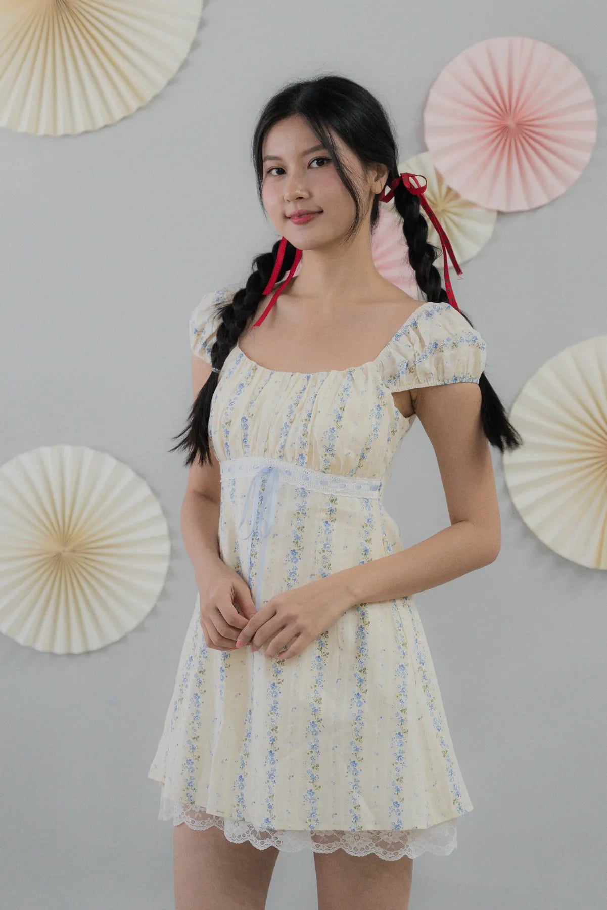 [COL HARU] Tessa Padded Cap Sleeves Mini Dress