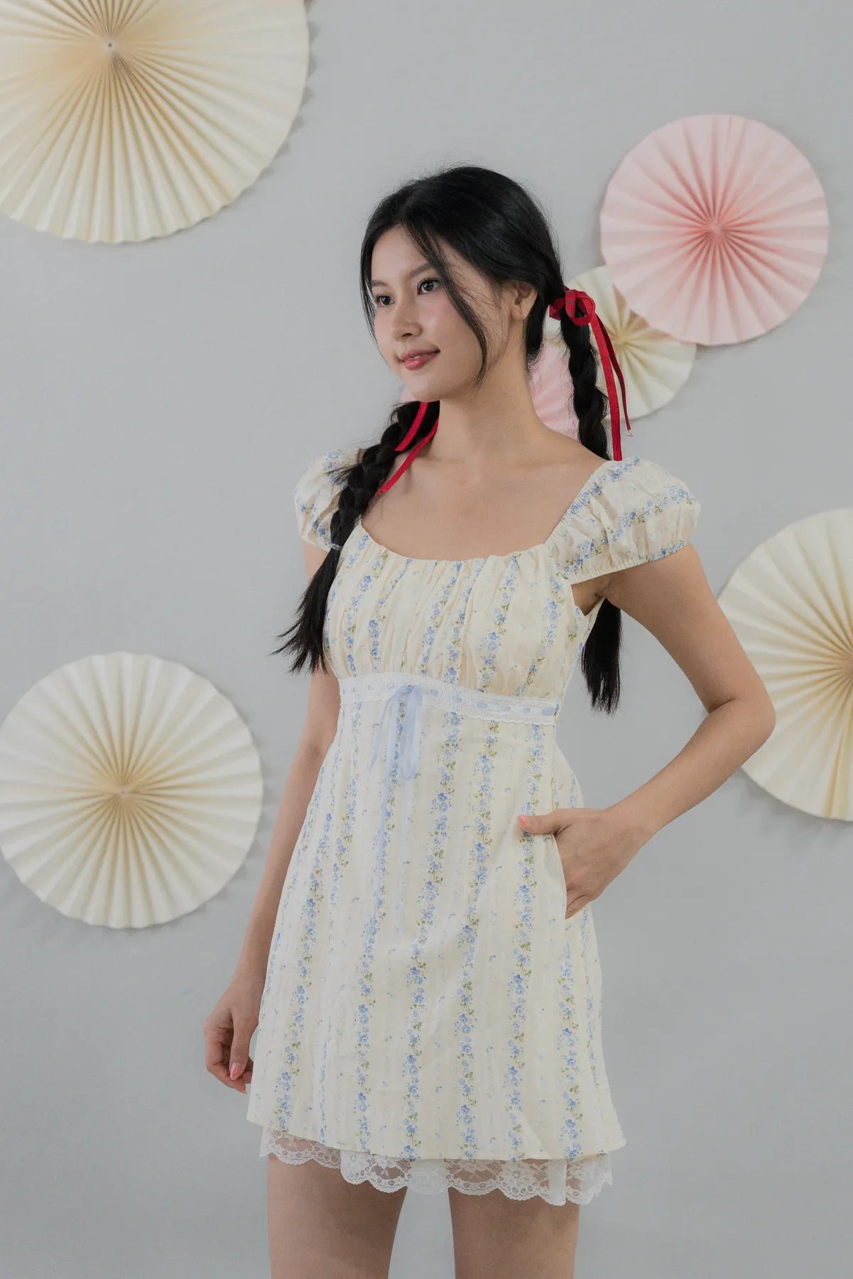 [COL HARU] Tessa Padded Cap Sleeves Mini Dress