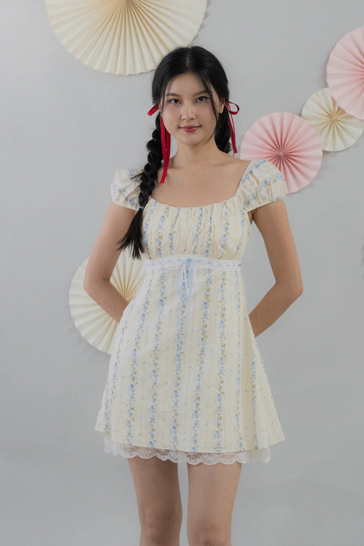 [COL HARU] Tessa Padded Cap Sleeves Mini Dress