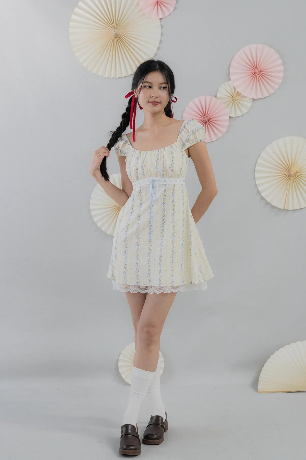 [COL HARU] Tessa Padded Cap Sleeves Mini Dress