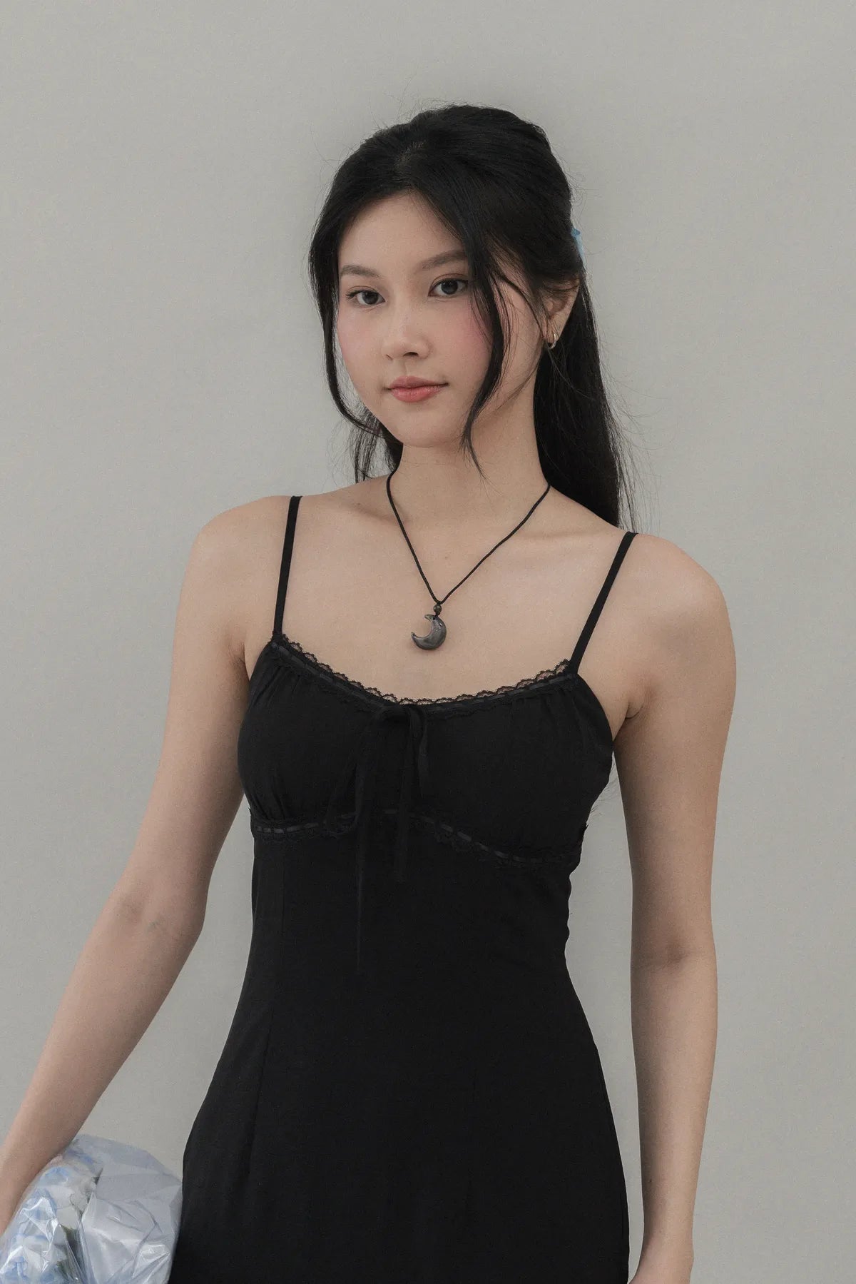 Christine Strappy Padded Lace Ribbon Dress
