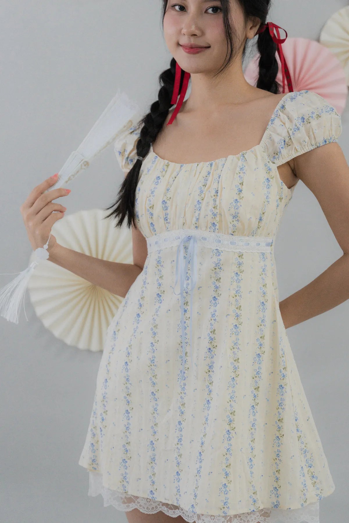 [COL HARU] Tessa Padded Cap Sleeves Mini Dress