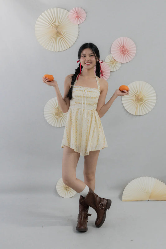 [COL HARU] Jodi Padded Halter Romper Dress