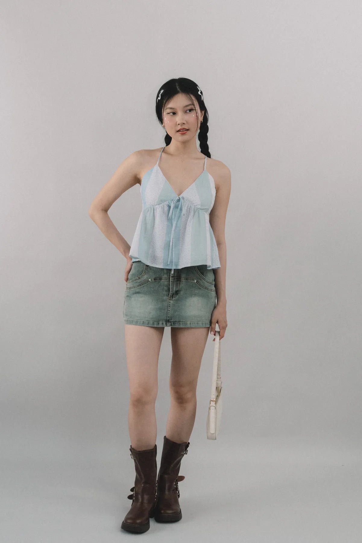 Miki Denim Wash Mini Skorts
