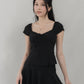 Christine Sleeved Padded Lace Ribbon Top