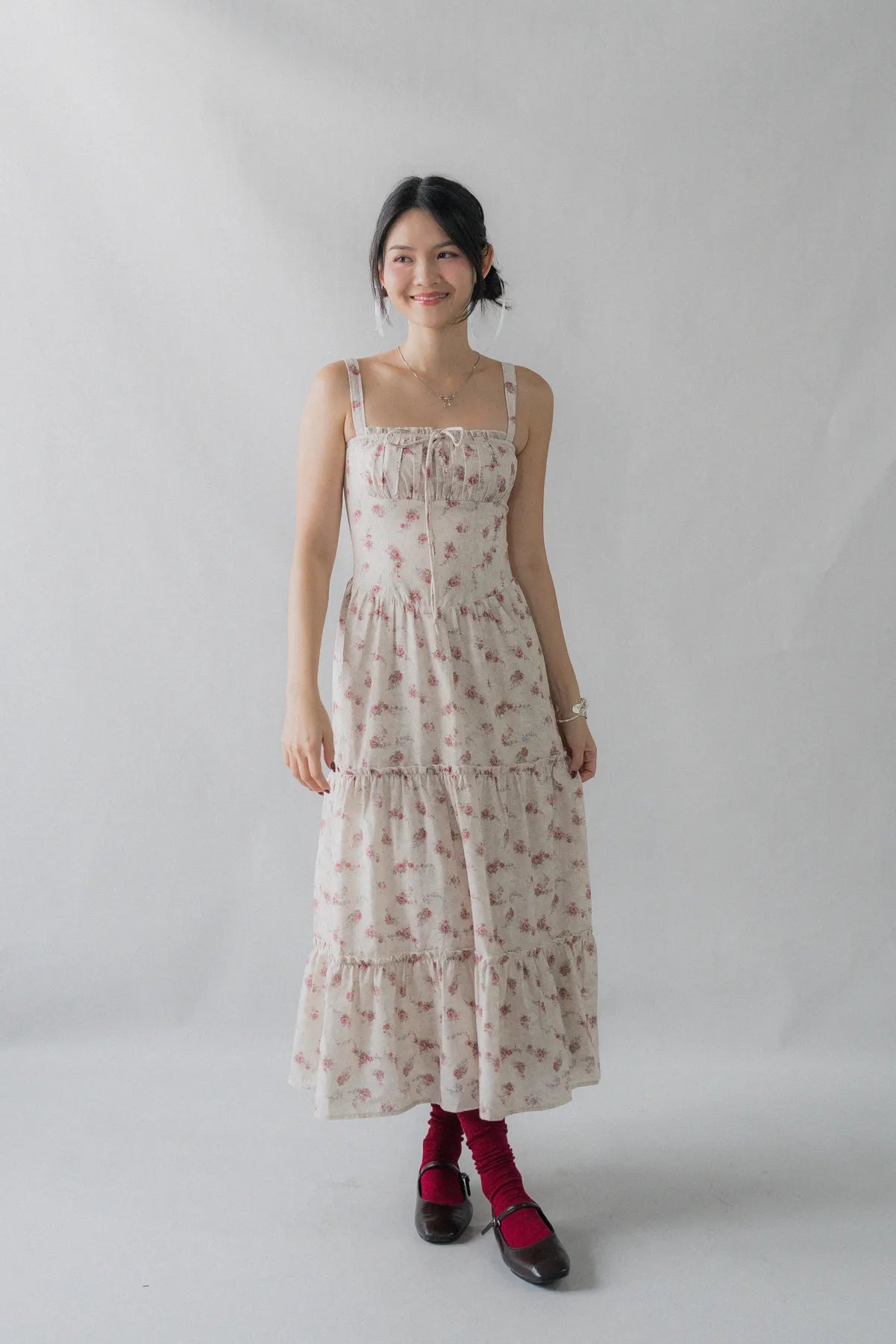 Lyla Padded Ruched Long Dress