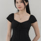 Christine Sleeved Padded Lace Ribbon Top