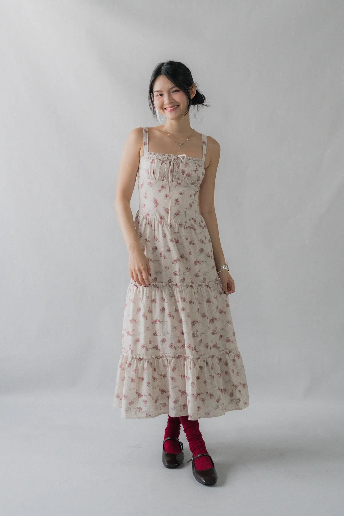 Lyla Padded Ruched Long Dress