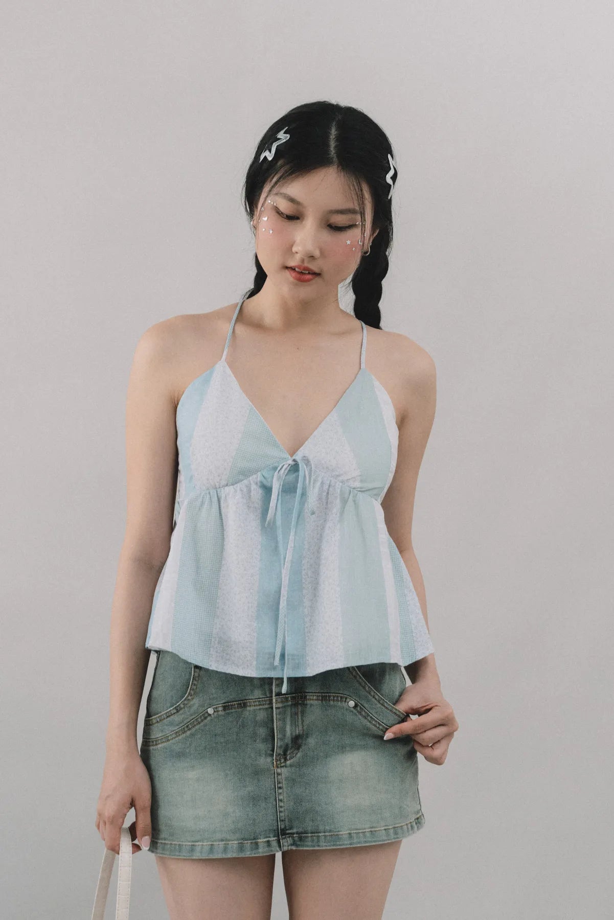 Miki Denim Wash Mini Skorts