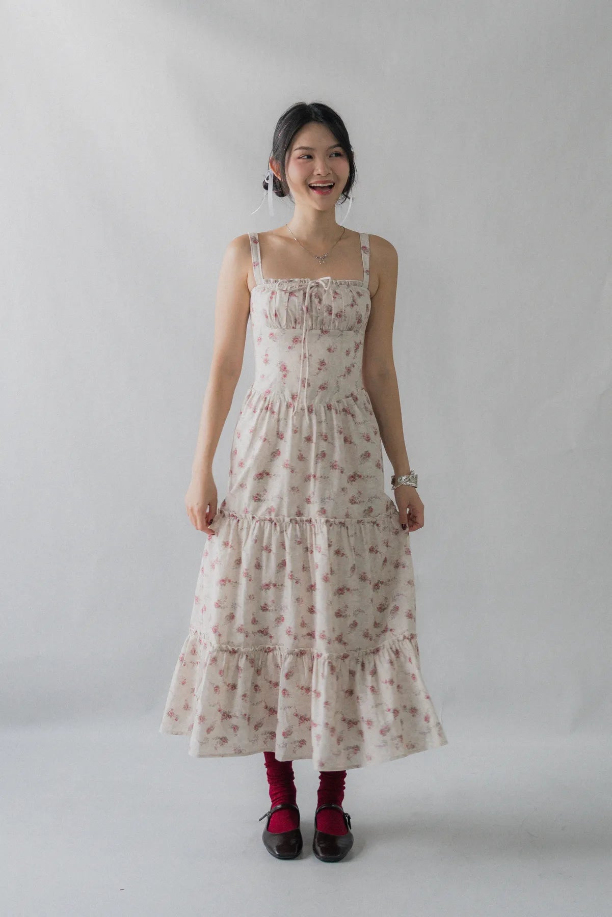 Lyla Padded Ruched Long Dress