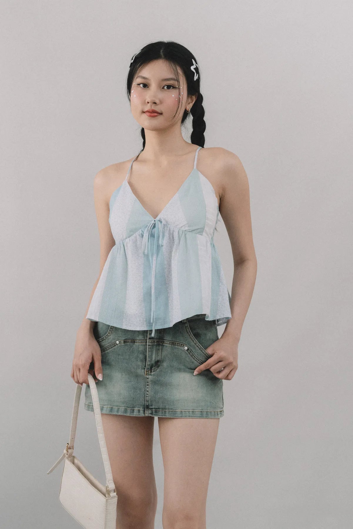 Miki Denim Wash Mini Skorts