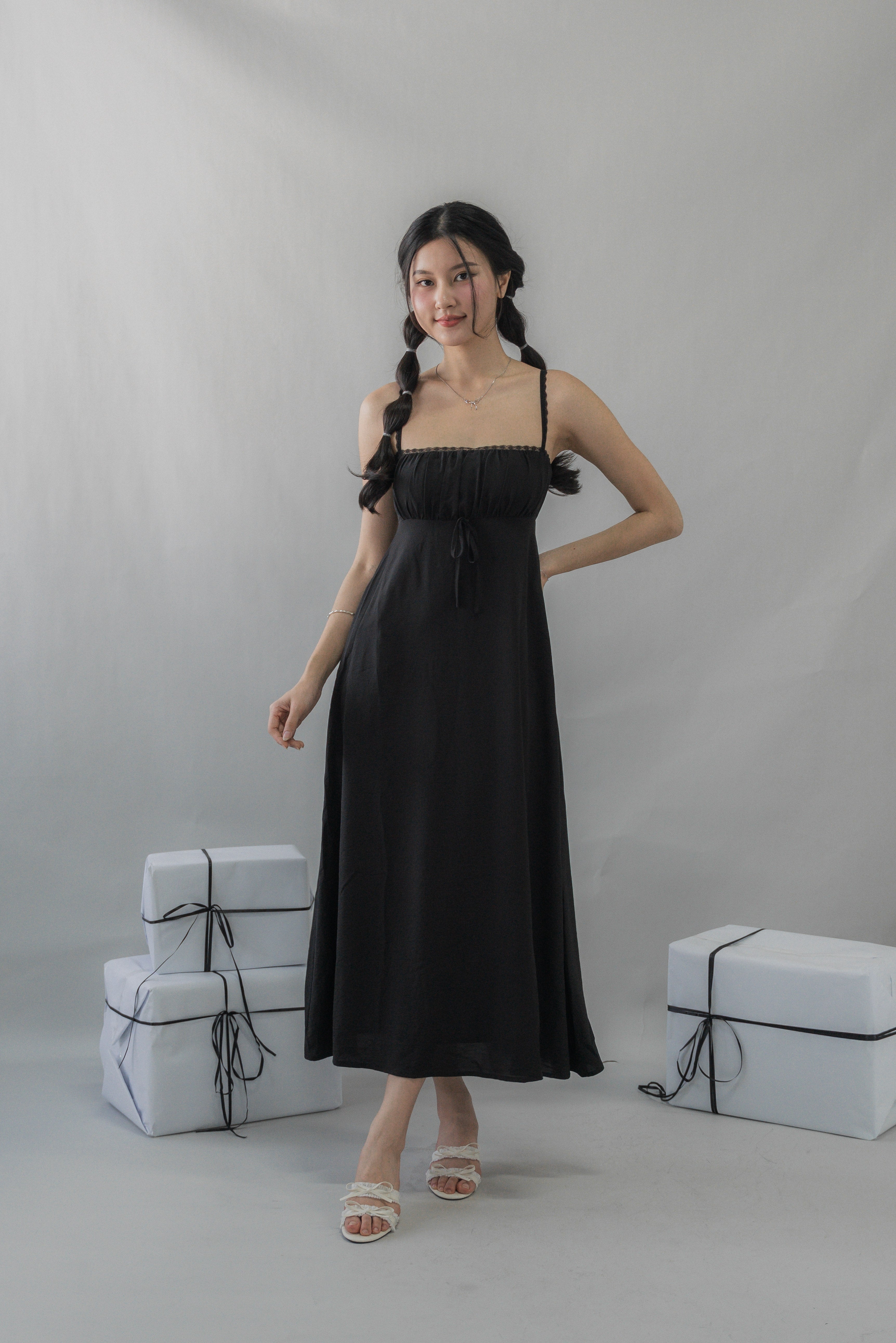 Kate Lace Trim Ribbon Padded Maxi Dress – LIKKA