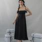 Kate Lace Trim Ribbon Padded Maxi Dress