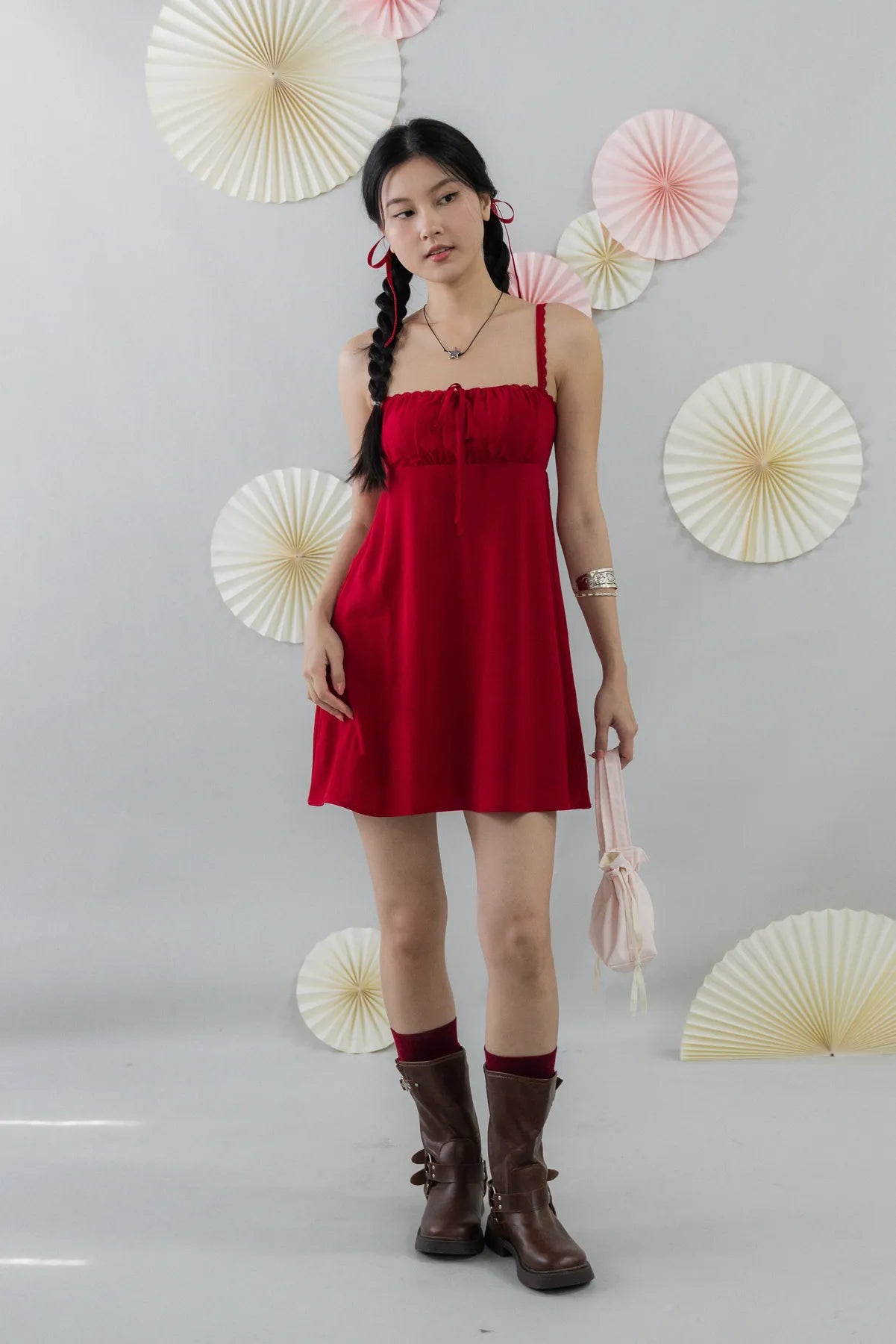 Kaia Padded Mini Babydoll Dress