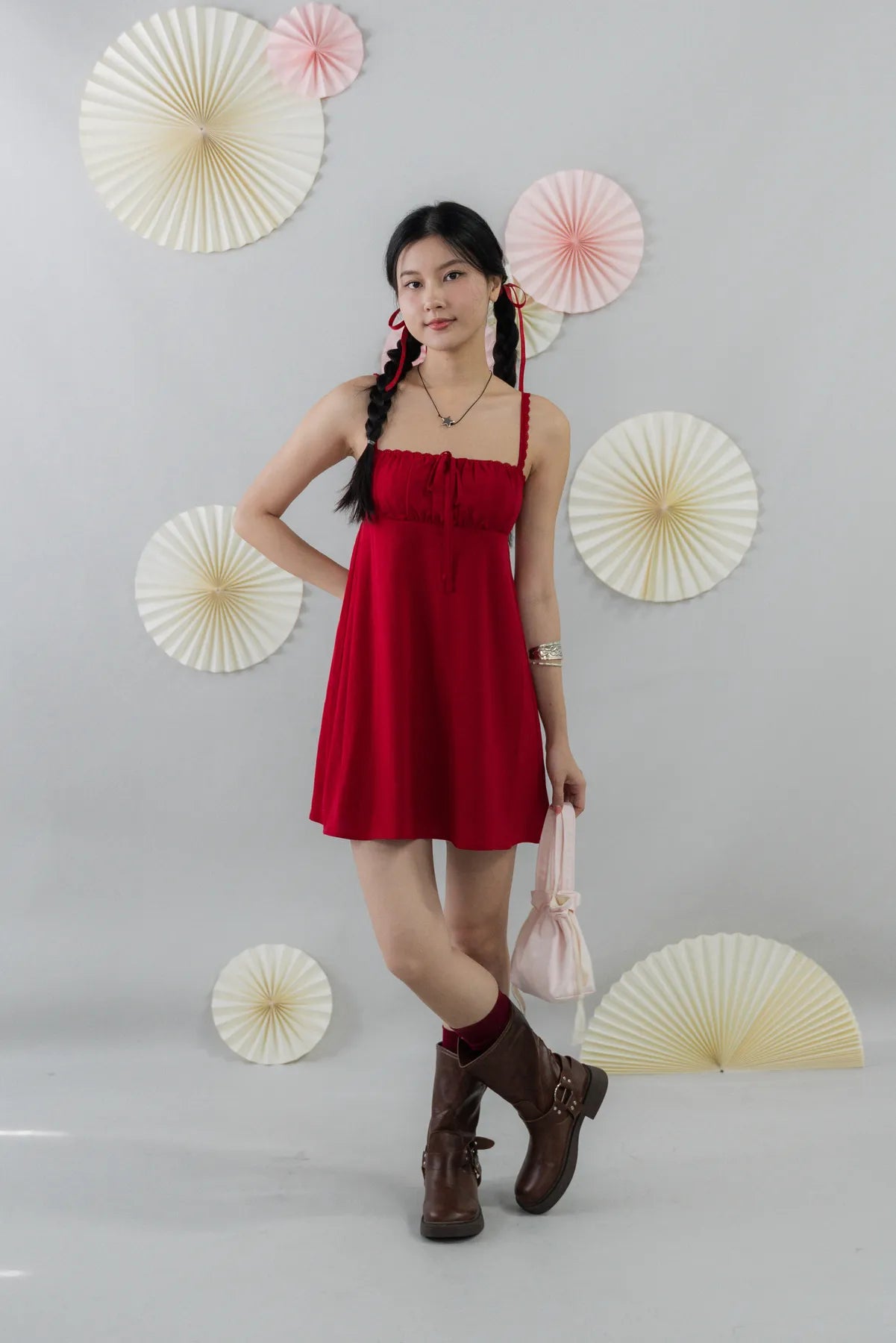 Kaia Padded Mini Babydoll Dress