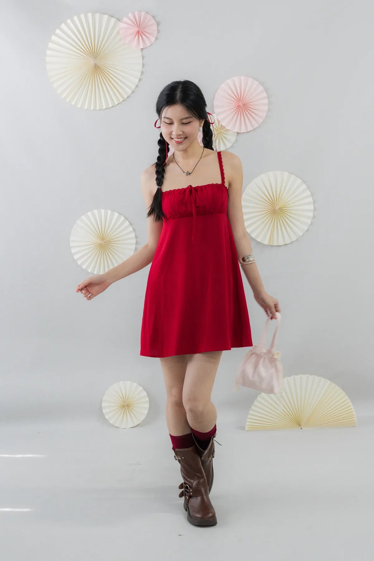 Kaia Padded Mini Babydoll Dress