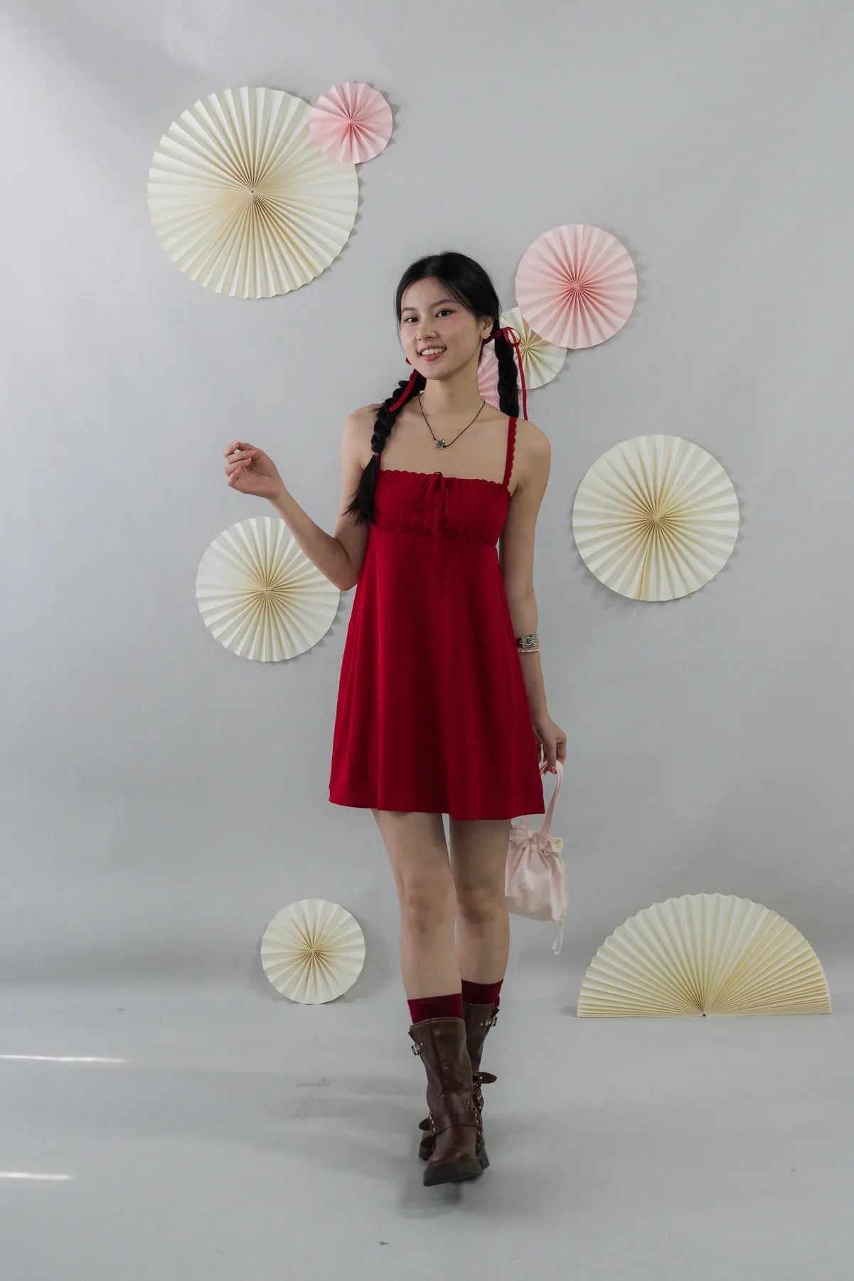 Kaia Padded Mini Babydoll Dress