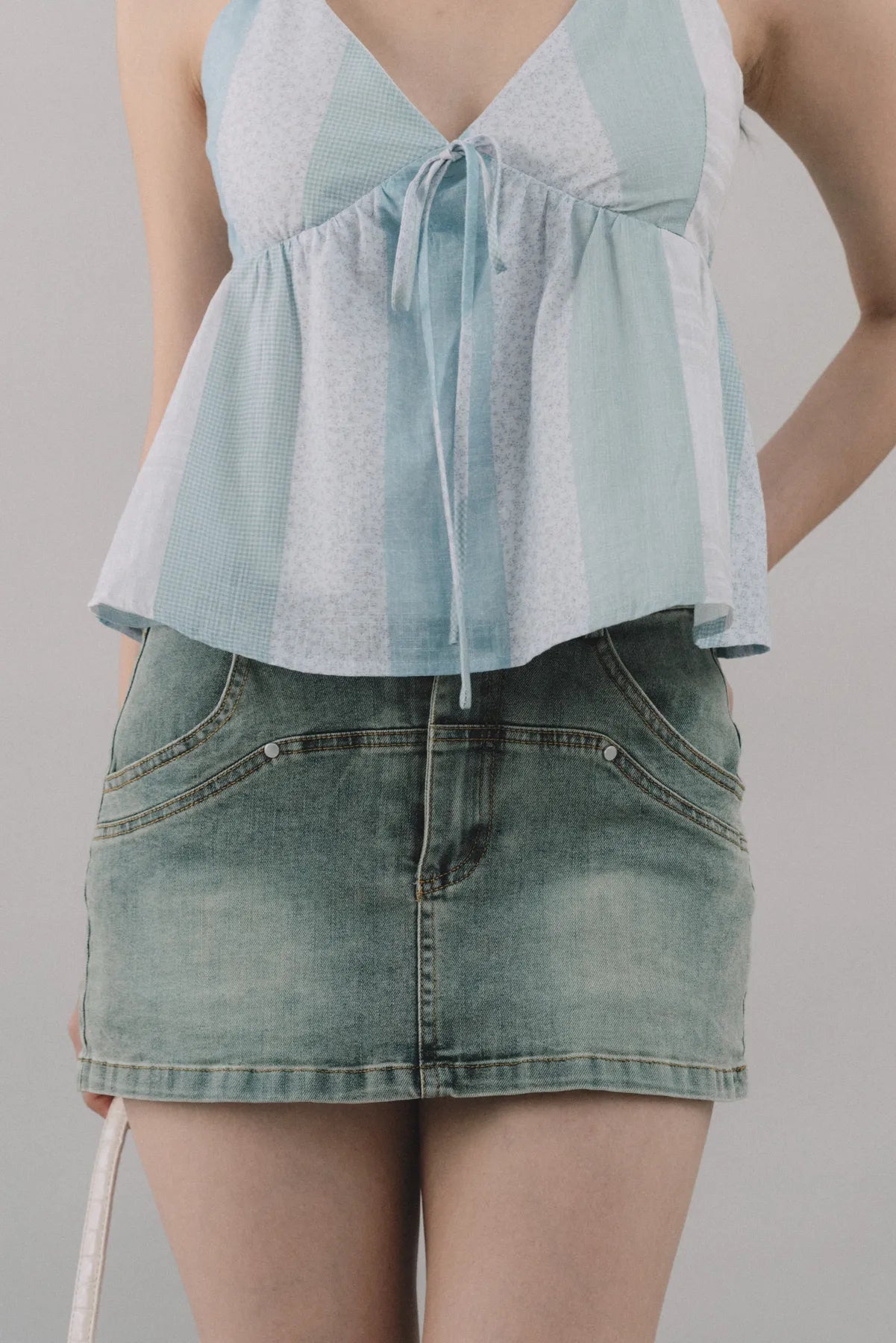 Miki Denim Wash Mini Skorts