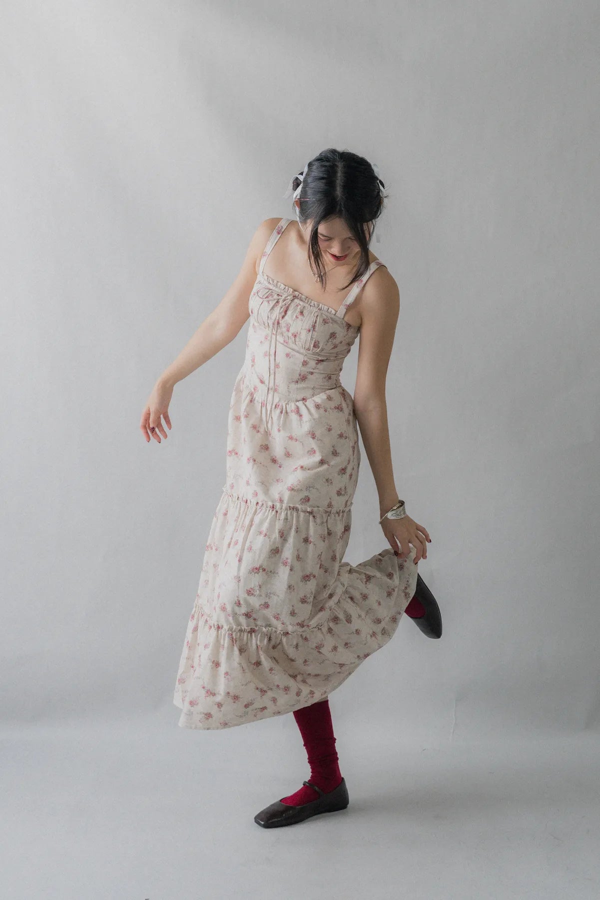 Lyla Padded Ruched Long Dress