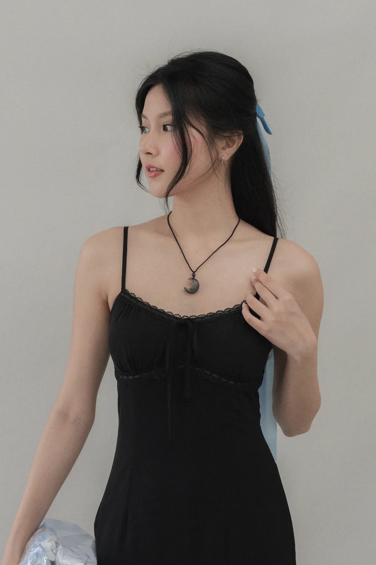 Christine Strappy Padded Lace Ribbon Dress