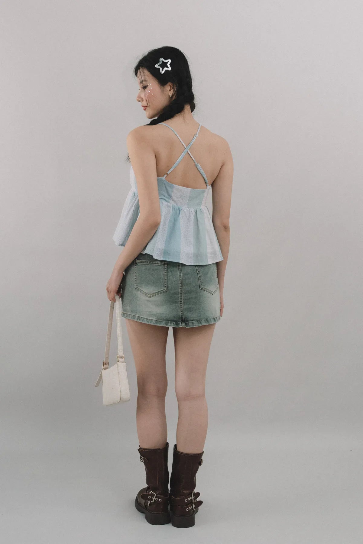 Peony Patchwork Babydoll Padded Top