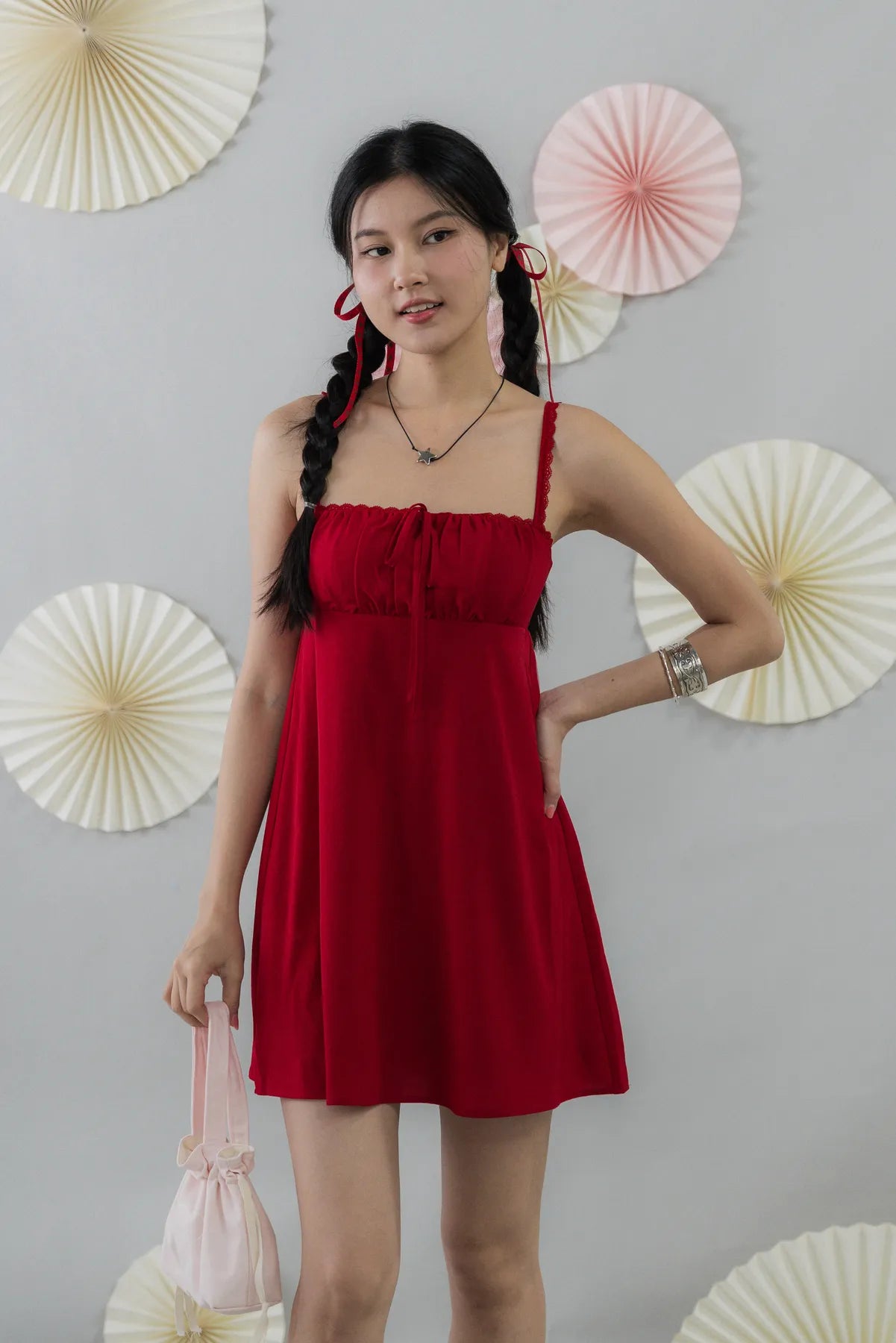 Kaia Padded Mini Babydoll Dress