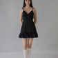 Kayla V-Neck Ruffled Hem Padded Mini Dress