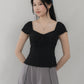 Christine Sleeved Padded Lace Ribbon Top