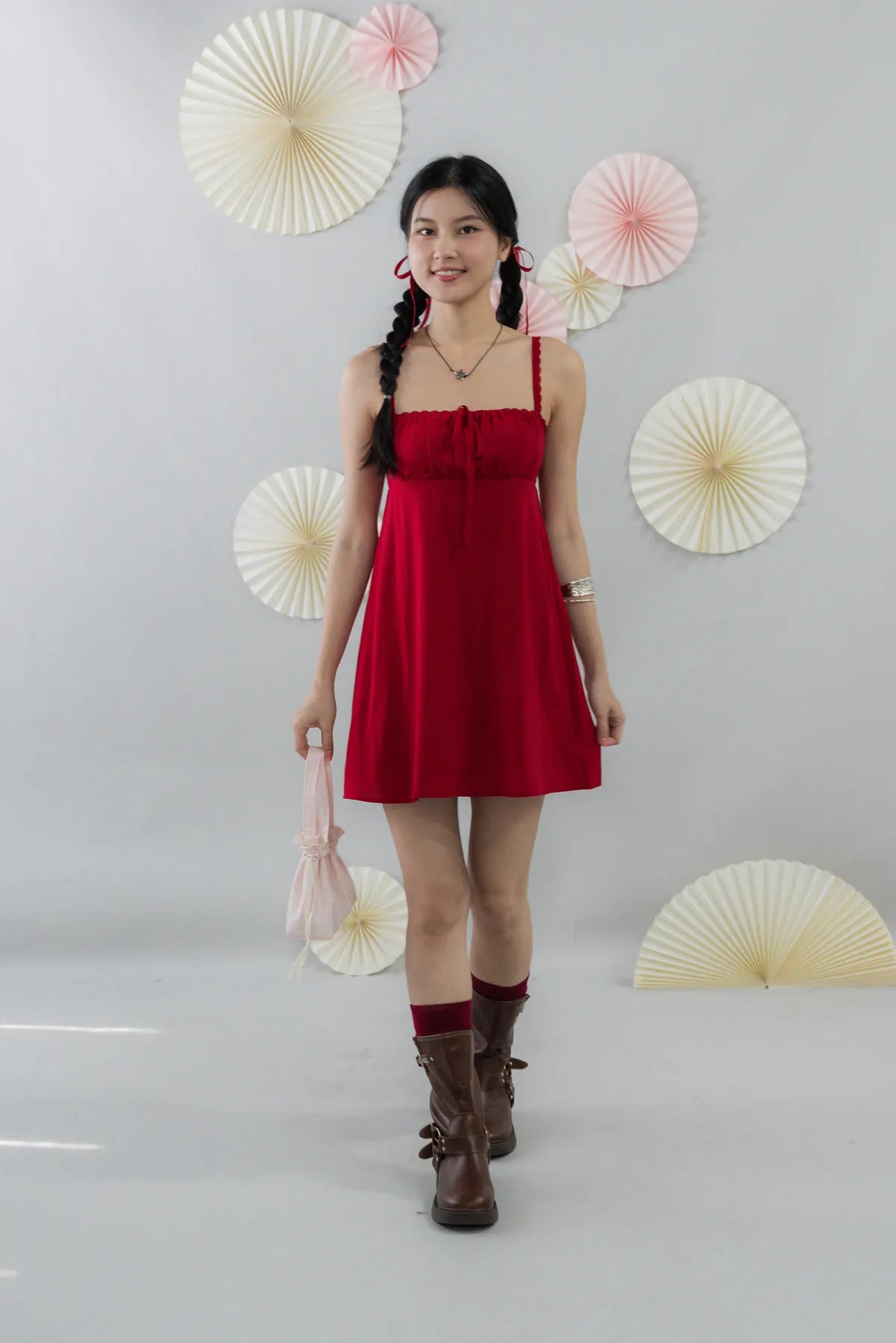 Kaia Padded Mini Babydoll Dress