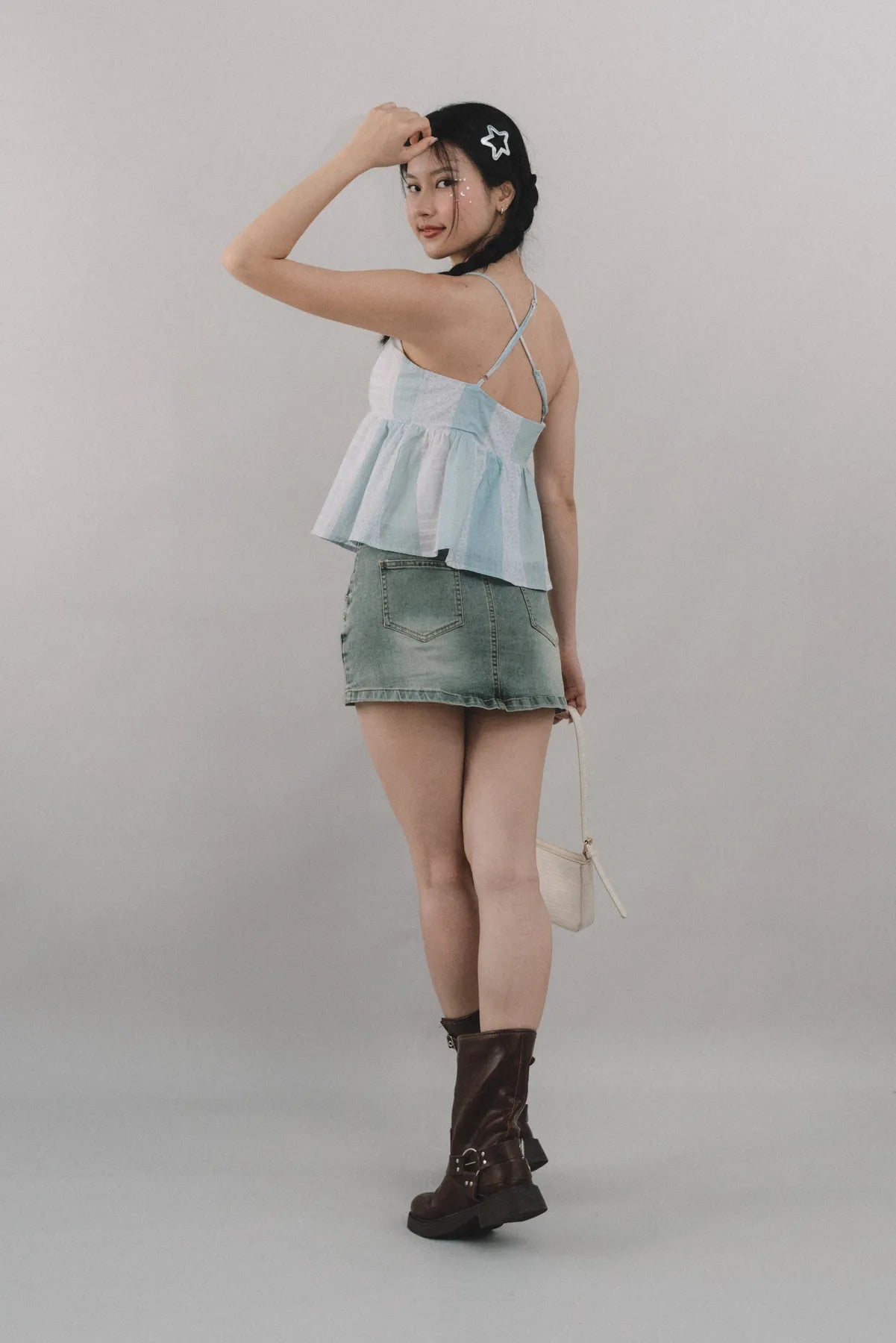 Miki Denim Wash Mini Skorts