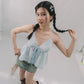 Peony Patchwork Babydoll Padded Top