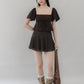 Kiara Flutter Sleeves Padded Babydoll Top