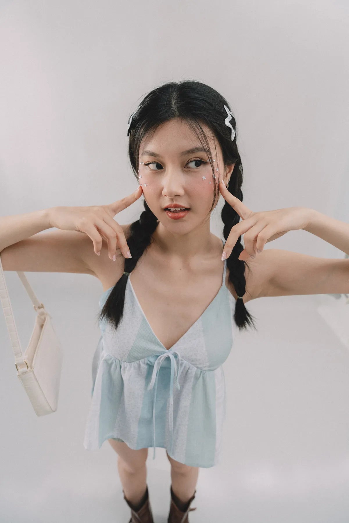 Peony Patchwork Babydoll Padded Top
