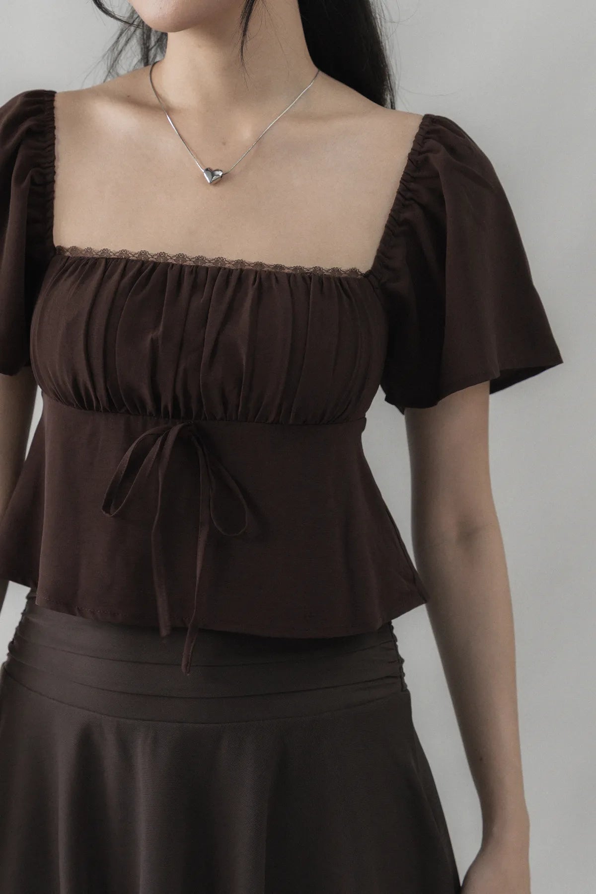 Kiara Flutter Sleeves Padded Babydoll Top