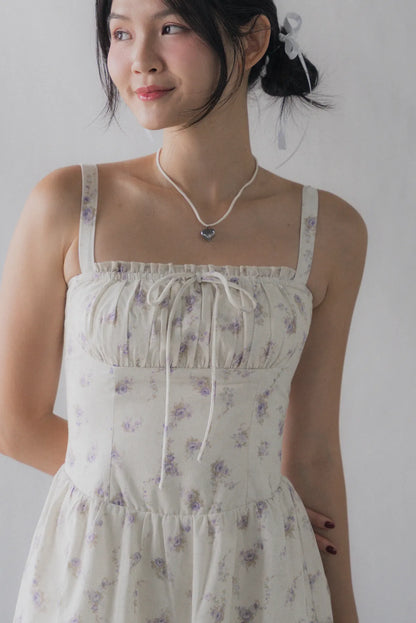 [COL HANA] Lyla Padded Ruched Mini Romper Dress