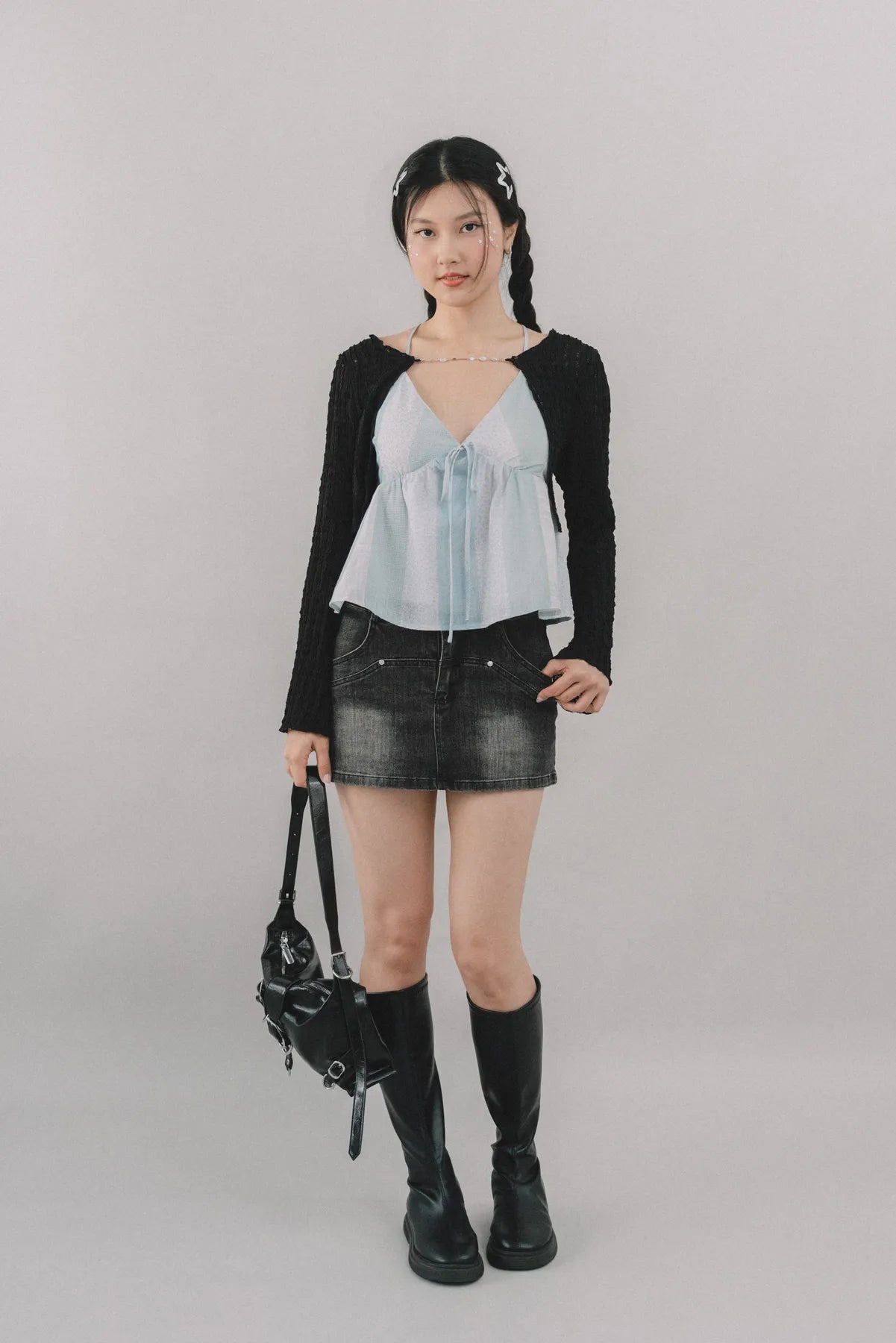 Miki Denim Wash Mini Skorts