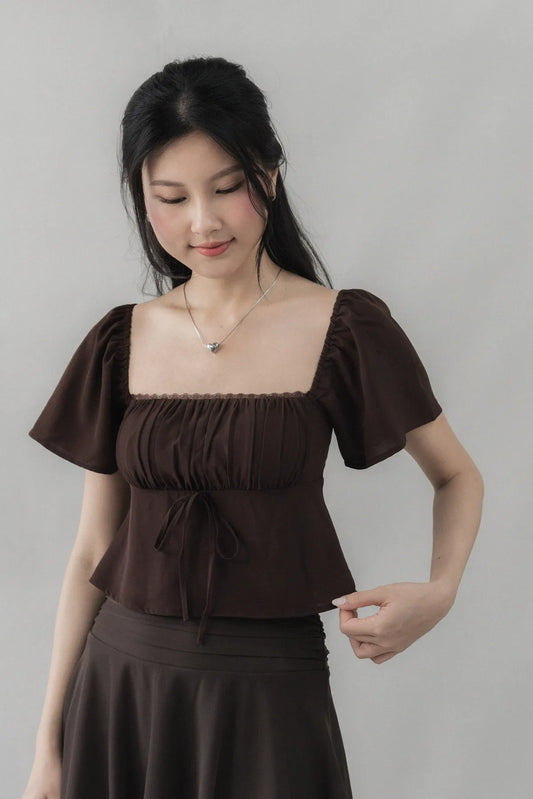 Kiara Flutter Sleeves Padded Babydoll Top