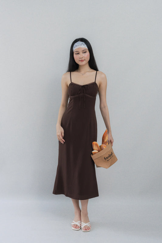 Christine Strappy Padded Lace Ribbon Dress
