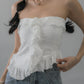 (PREORDER) Denise Distressed Padded Tube Top