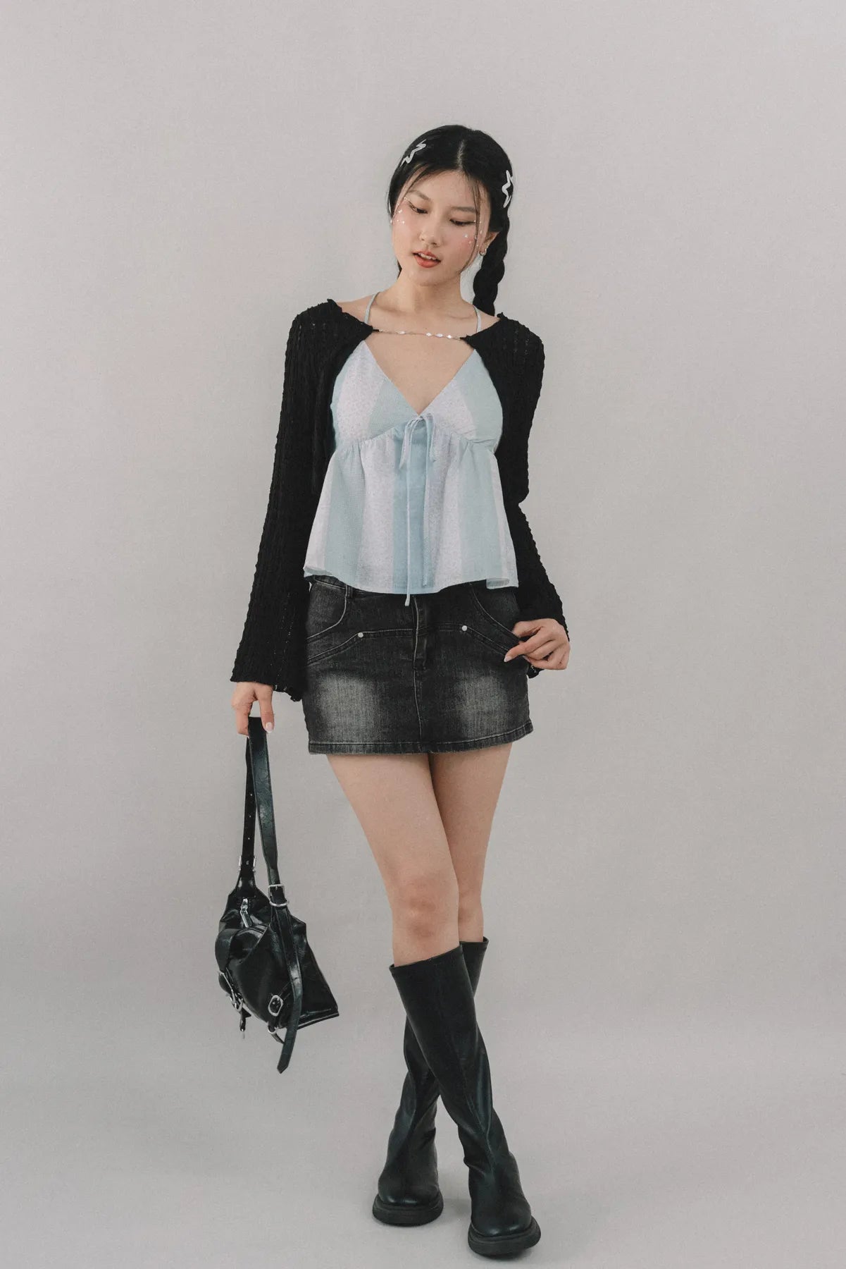 Miki Denim Wash Mini Skorts