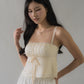 Kiara Lace Trim Ribbon Padded Babydoll Top
