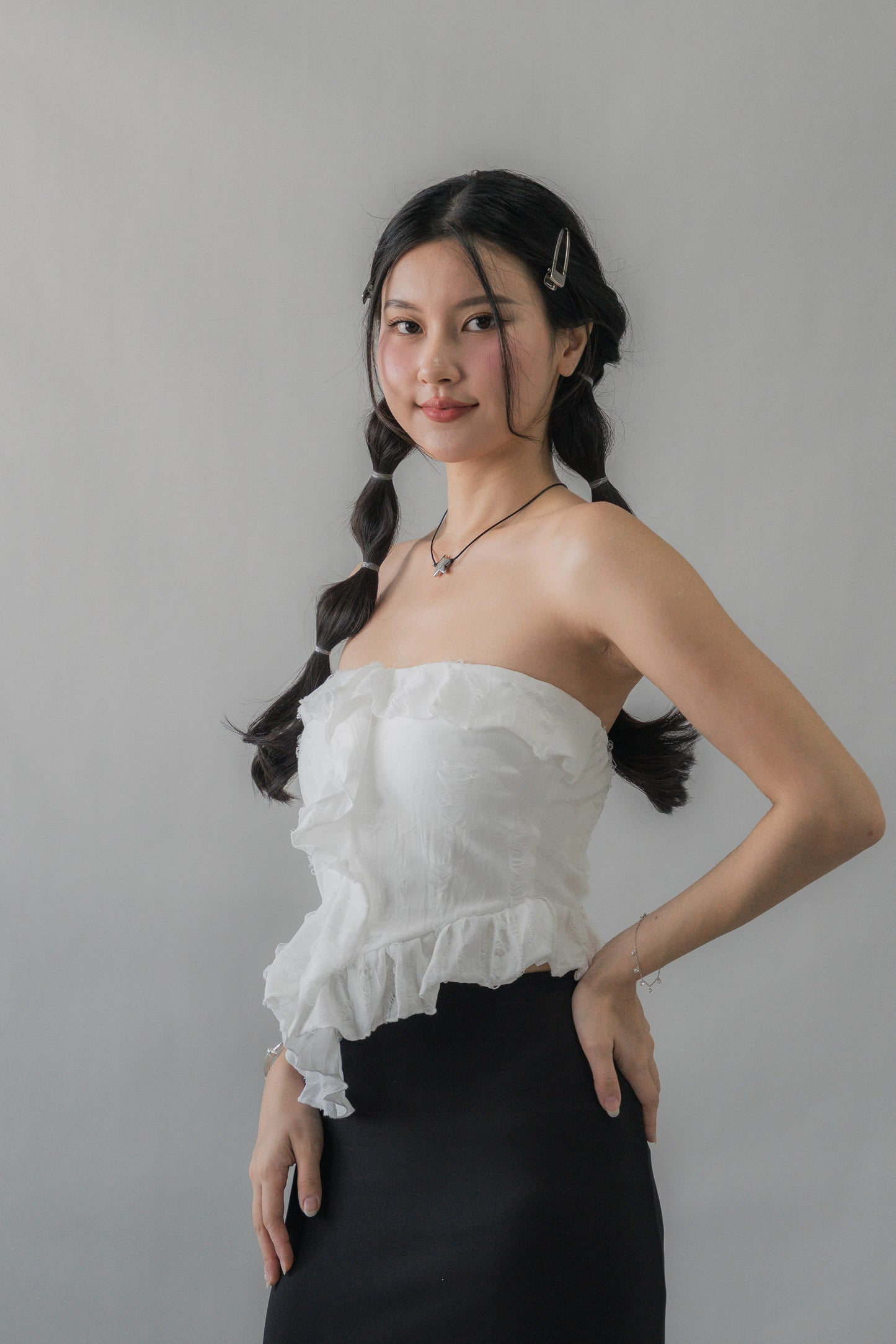 (PREORDER) Denise Distressed Padded Tube Top