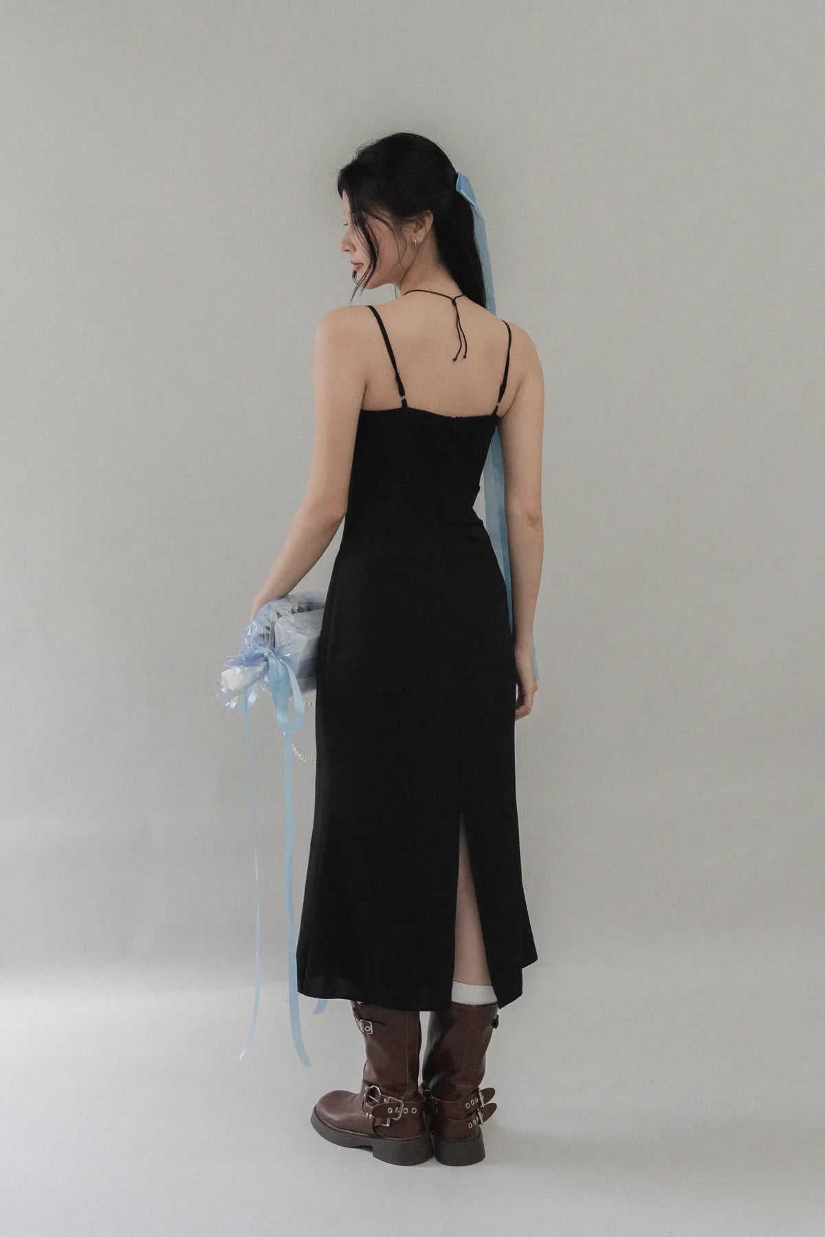 Christine Strappy Padded Lace Ribbon Dress