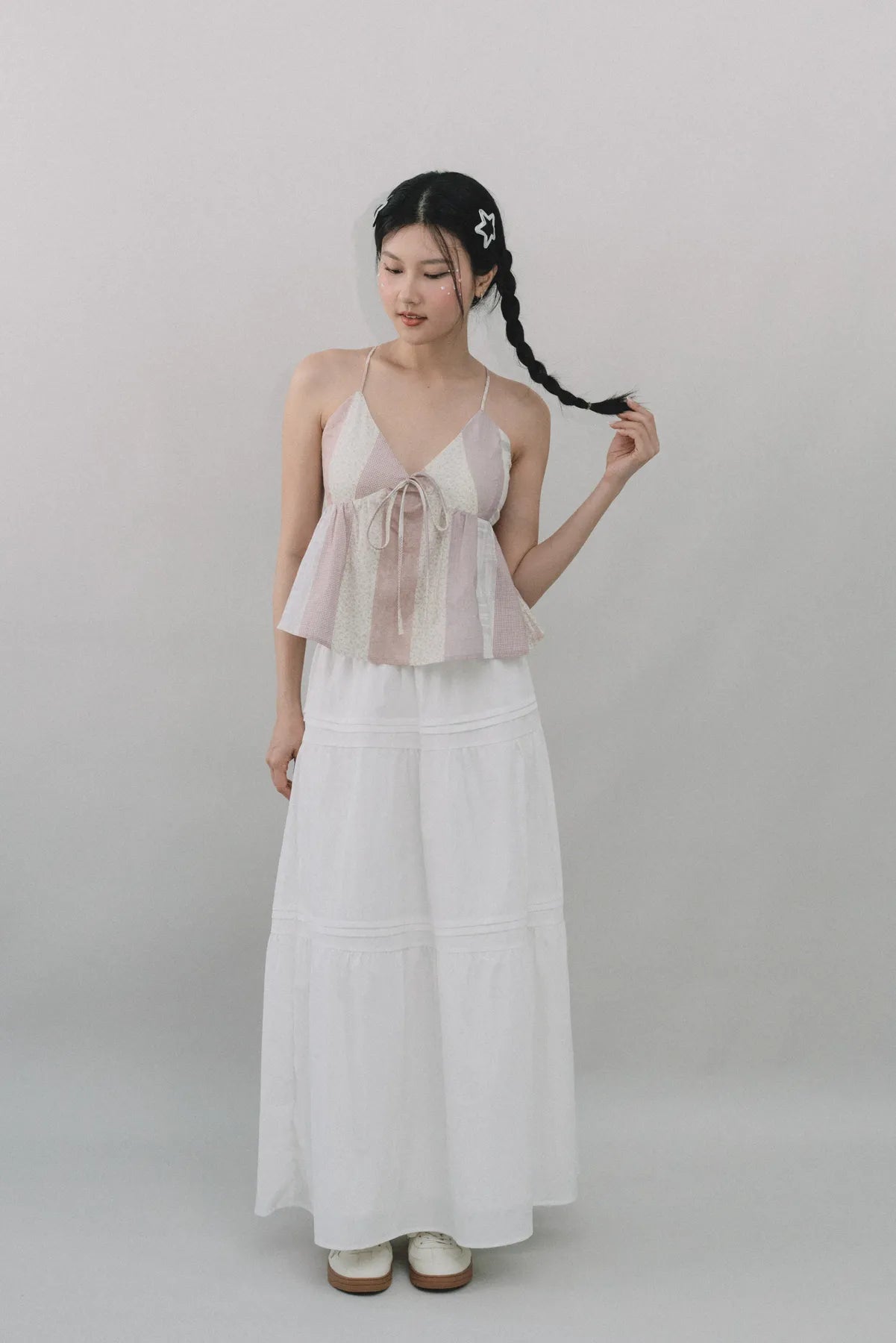 Peony Patchwork Babydoll Padded Top