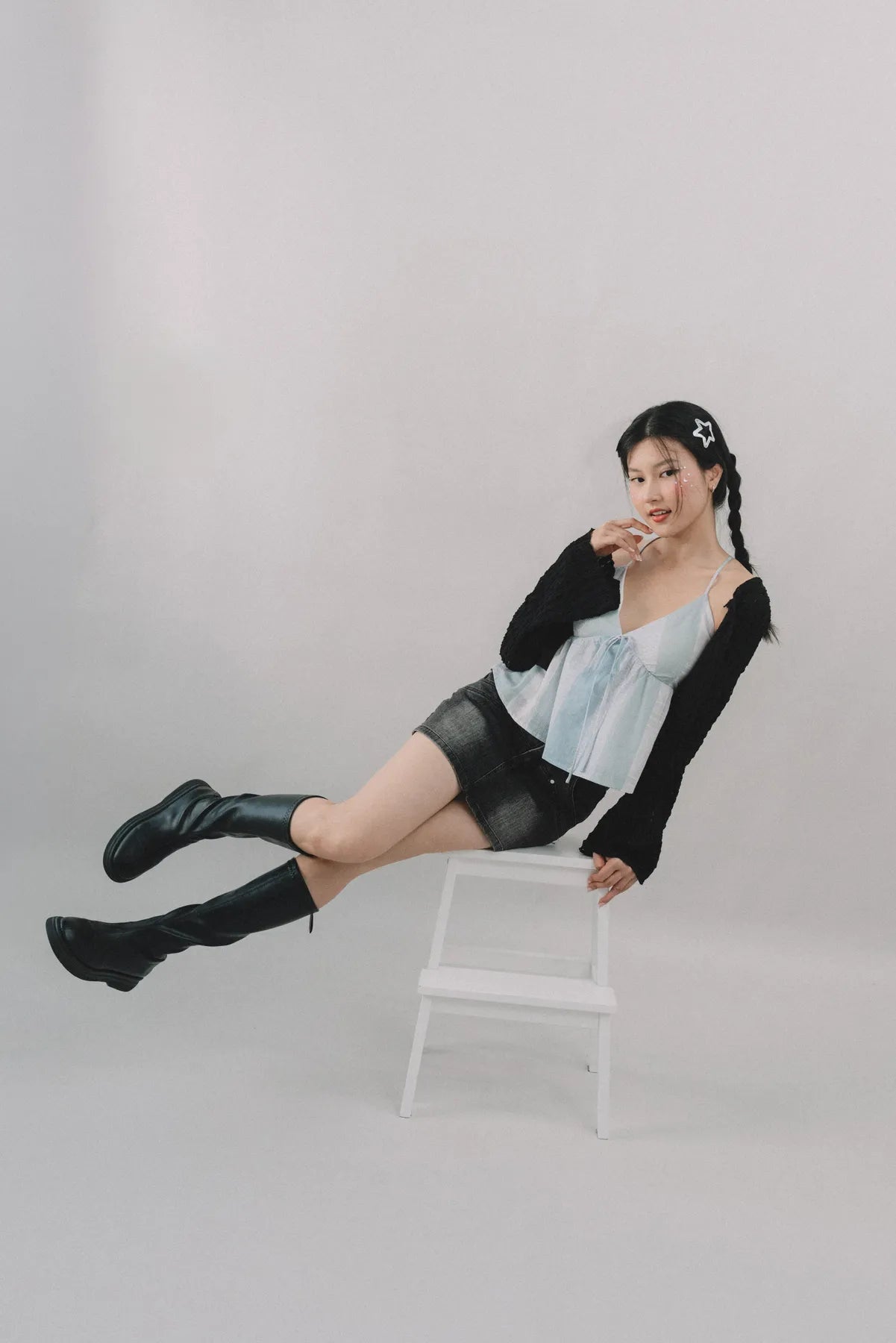 Miki Denim Wash Mini Skorts