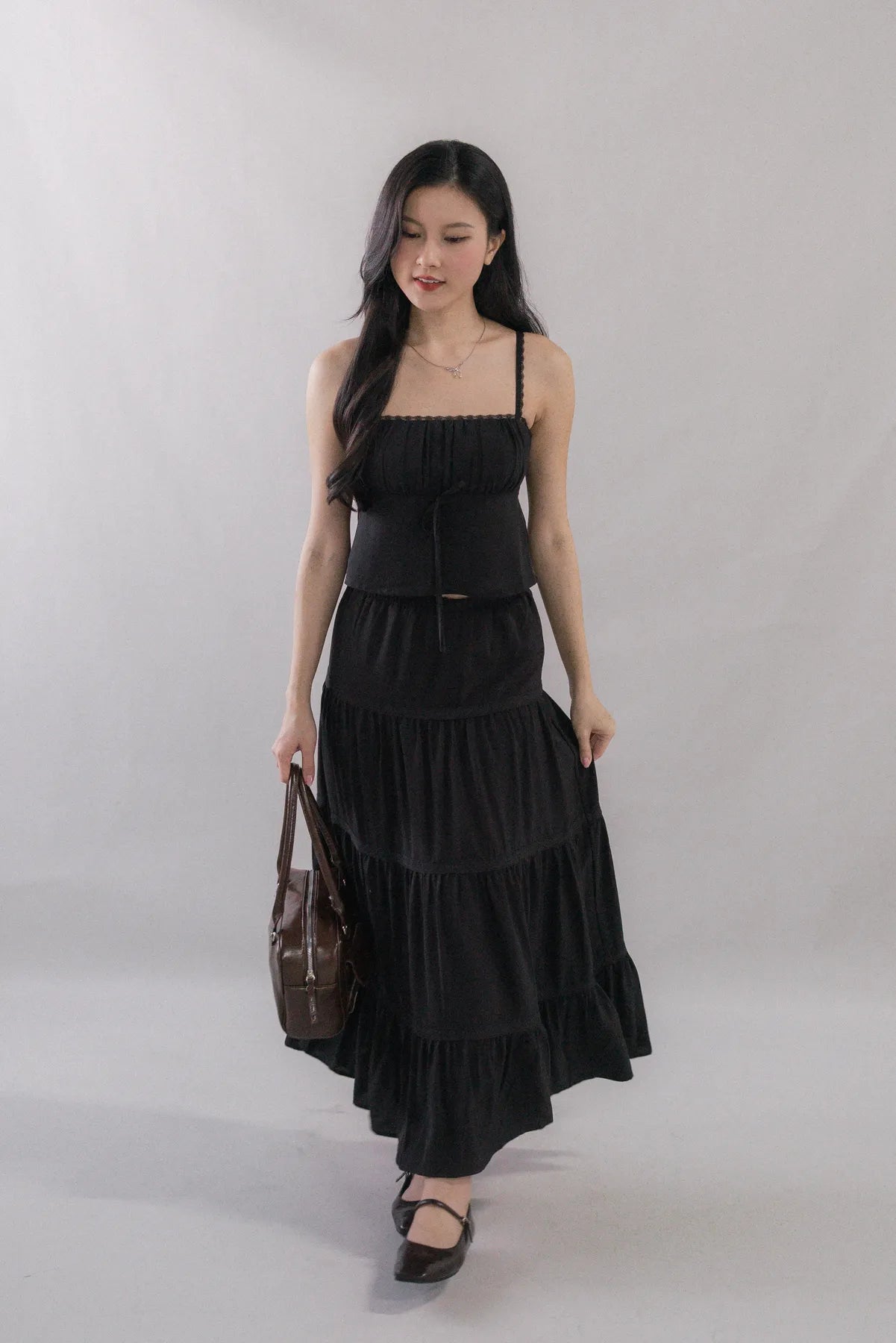 Eden Long Tiered Lace Skirt