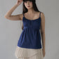 Sydney Scallop Trim Padded Button Tank Top