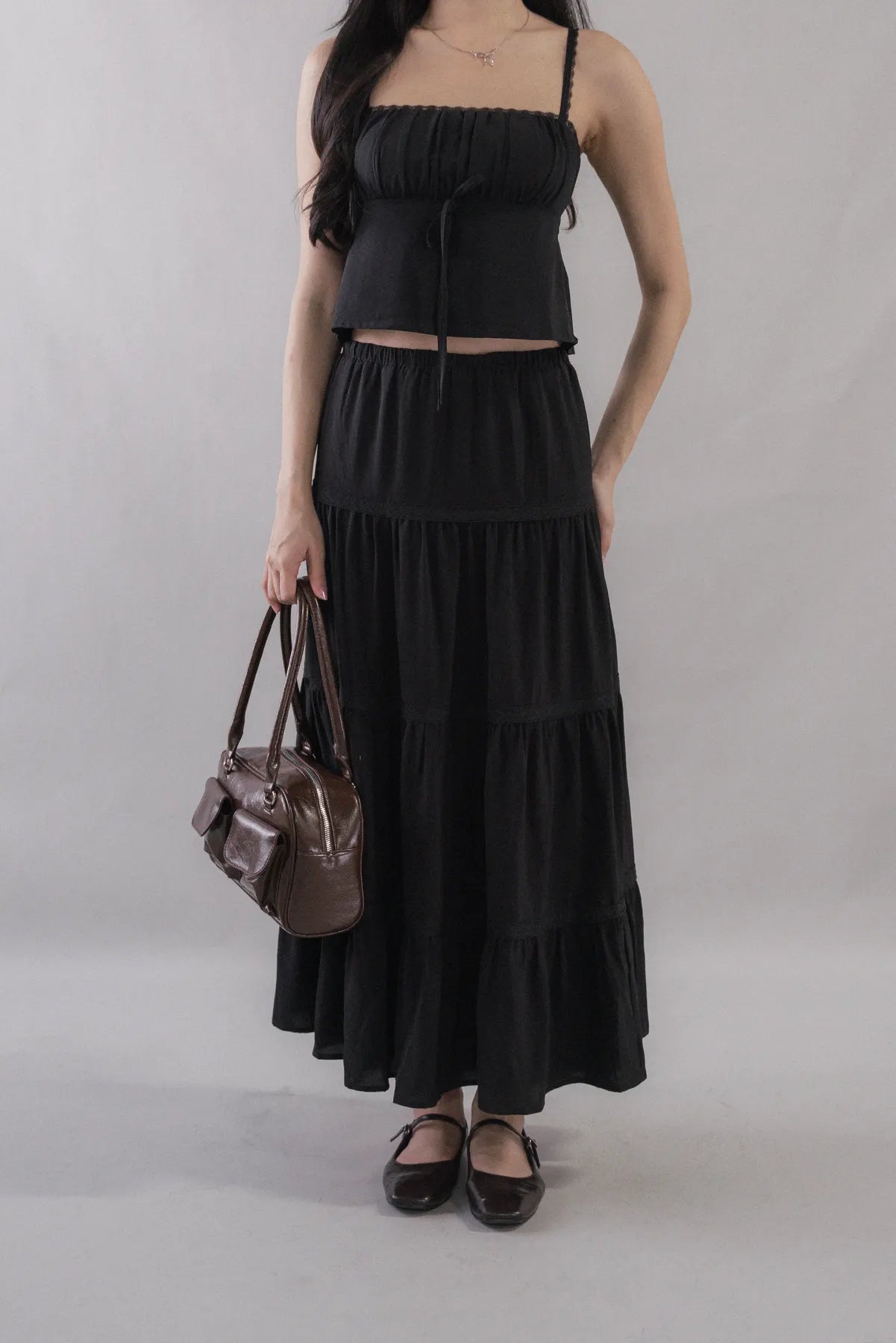 Eden Long Tiered Lace Skirt