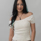 Valerie Pointelle Off Shoulder Short Sleeve Top