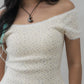 Valerie Pointelle Off Shoulder Short Sleeve Top